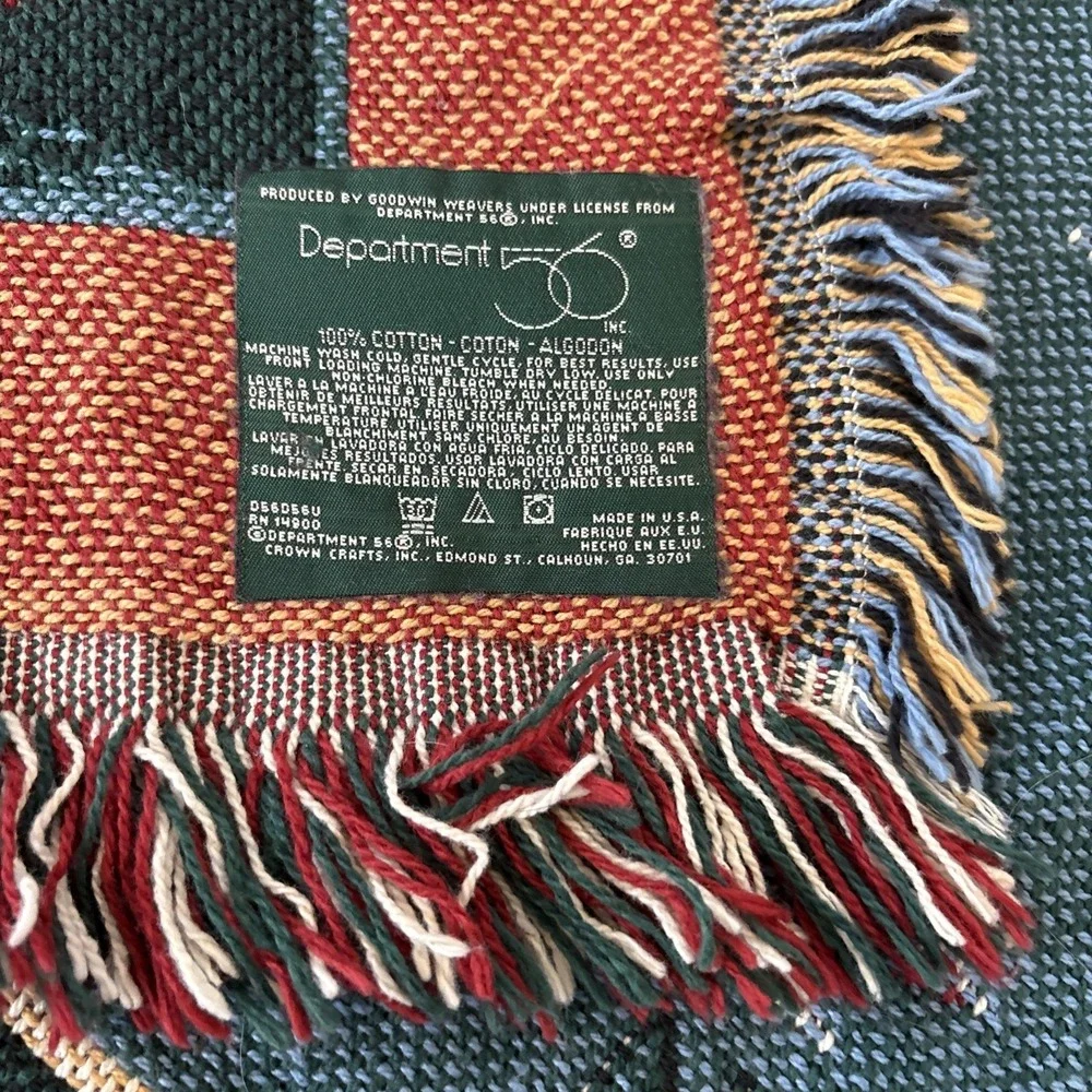 Department 56 New England Village‎ Series Christmas Winter Throw Blanket 65x45